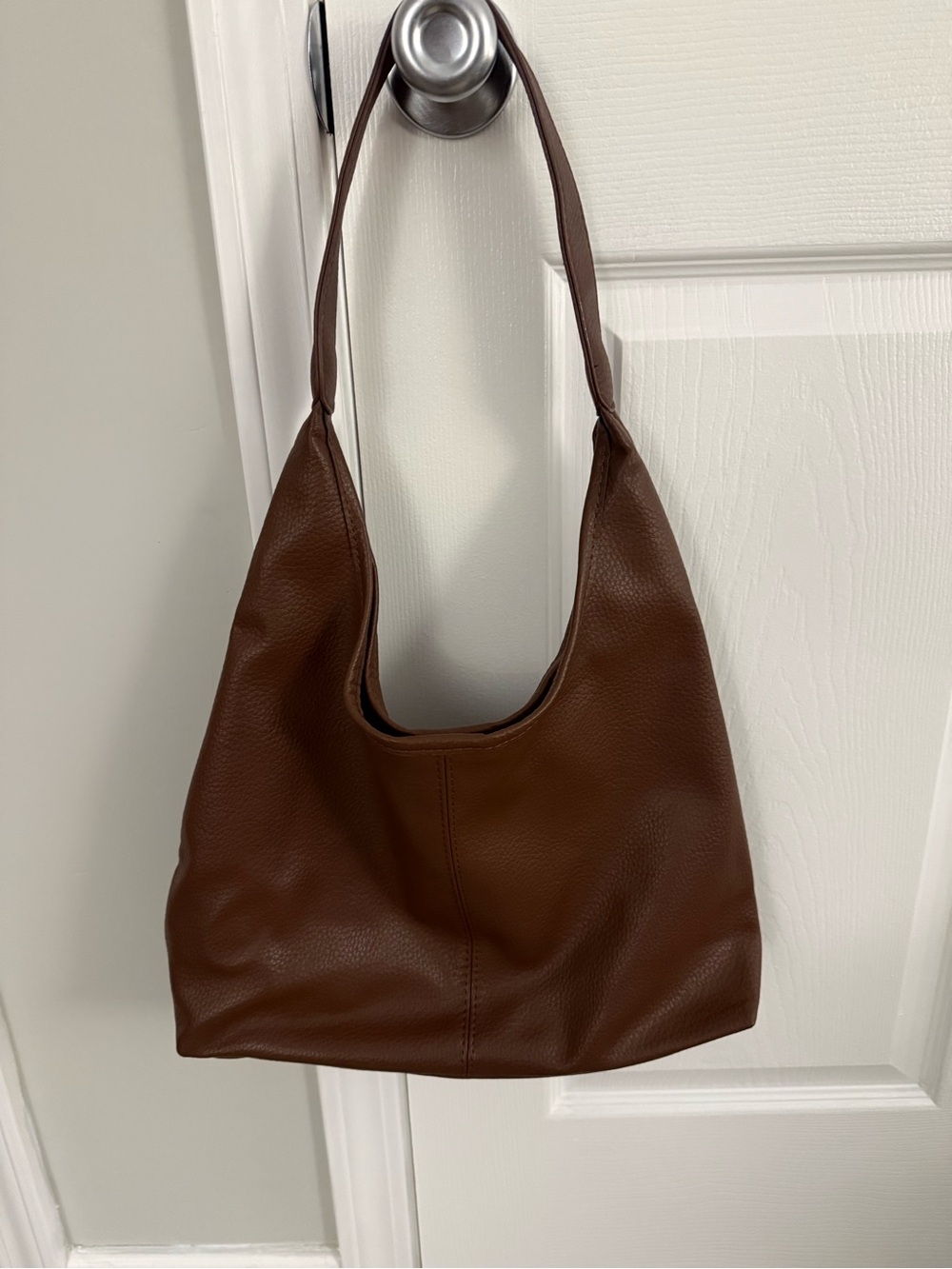 Everyday Brown Pebbled Leather Shoulder Tote